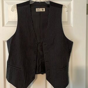 Mens black pin stripe slim fit M vest